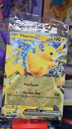 Pikachu ex 063/193 Double Rare Paldea Evolved Holiday❄ Stamp Card *SEALED*💎 - Image 2