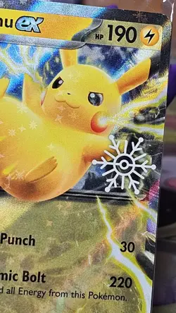 Pikachu ex 063/193 Double Rare Paldea Evolved Holiday❄ Stamp Card *SEALED*💎 - Image 3