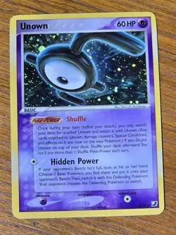 Pokemon 2005 EX Unseen Forces #X/28 Unknown-Holo Card - LP - Image 1