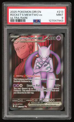 PSA 9 MINT Team Rocket's Mewtwo EX S&V Destined Rivals 213/182 Pokemon Card TCG - Image 1