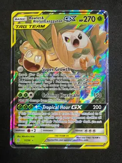 Rowlet & Alolan Exeggutor GX Unified Minds 1/236 Pokemon Card TCG NM - Image 1