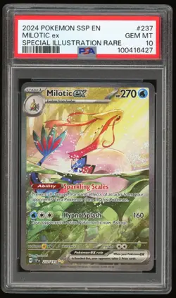 PSA 10 GEM MINT Milotic EX SIR Surging Sparks 237/191 Pokemon Card TCG - Image 1