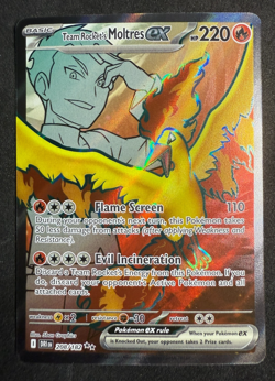 Team Rocket's Moltres EX Full Art Destined Rivals 208/182 Pokemon Card TCG NM - Image 1