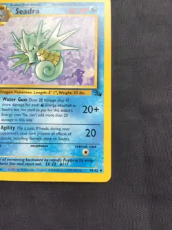 Pokemon Cards: Fossil 1st Edition Uncommon: Seadra 42/62 - Image 4