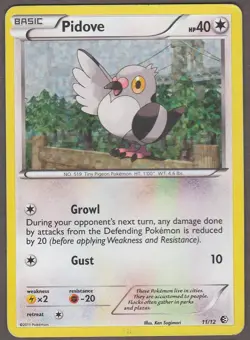 Pidove 11/12 McDonalds Collection 2011 Holo Promo Pokemon Card LP - Image 1