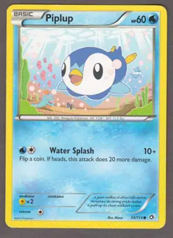Piplup 33/113 Legendary Treasures 2013 Pokemon Card MP Moderately Played - Image 1