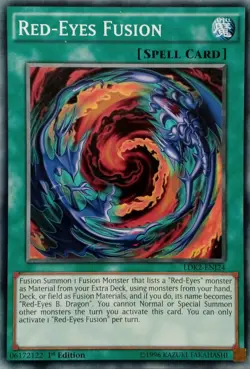 LDK2-ENJ24 RED-EYES FUSION COMMON 1ST EDITION YuGiOh CARD - Image 1