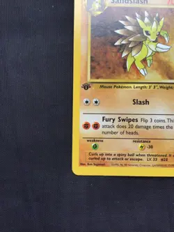 Pokemon Cards: Fossil 1st Edition Uncommon: Sandslash 41/62 - Image 5