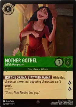90/204 MOTHER GOTHEL SELFISH MANIPULATOR FOIL SUPER RARE DISNEY LORCANA CARD - Image 1