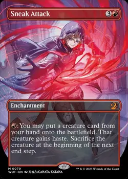 MTG Sneak Attack - Anime Borderless, NM-Mint, English Wilds of Eldraine: Enchant - Image 1