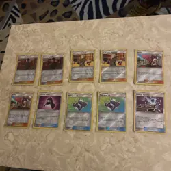 Lot 10 Pokemon TCG Energy Spinner Reverse Holo Trainers Sm Unbroken Bonds LP - Image 1