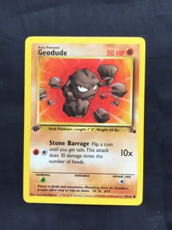 Pokemon Cards: Fossil 1st Edition Common: Geodude 47/62 - Image 1