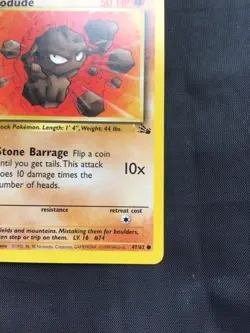 Pokemon Cards: Fossil 1st Edition Common: Geodude 47/62 - Image 4