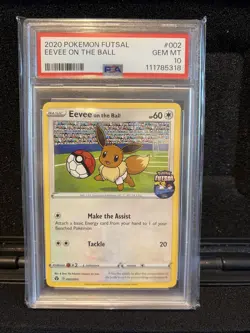 Eevee On The Ball Pokemon Futsal Promo 2022 PSA 10 - Image 1