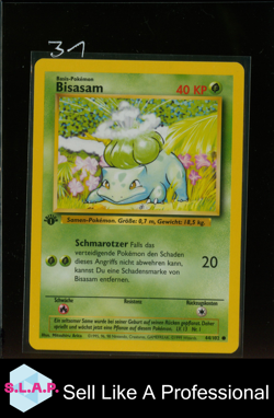 BISASAM POKEMON 44/102 1999 BASE SET 1ST EDITION GERMAN - Image 1