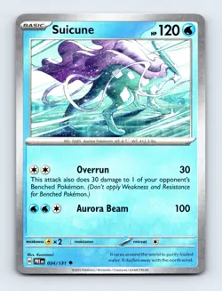(2x PlaySet) Suicune 024/131 SV: Prismatic Evolutions Non Holo Pokemon NM/NP Car - Image 1