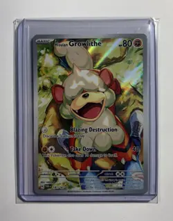 POKEMON TWILIGHT MASQUARADE HISUIAN GROWLITHE ILLUSATRATION RARE 181/167 - Image 1