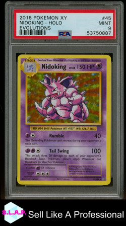 NIDOKING-HOLO EVOLUTIONS POKEMON XY EVOLUTIONS 2016 45 PSA 9 - Image 1