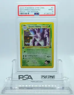POKEMON 1ST ED GYM CHALLENGE GIOVANNI'S NIDOKING #7 HOLO PSA 9 MINT #41387710 - Image 1