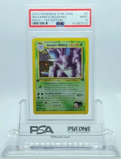 POKEMON 1ST ED GYM CHALLENGE GIOVANNI'S NIDOKING #7 HOLO PSA 9 MINT #41387710 - Image 2