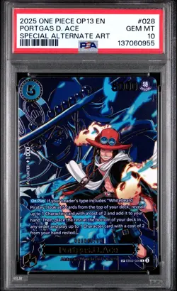 2025 ONE PIECE OP13 CARRYING ON HIS WILL EB02 028 PORTGAS D ACE SP PSA 10 GEM MT - Image 1