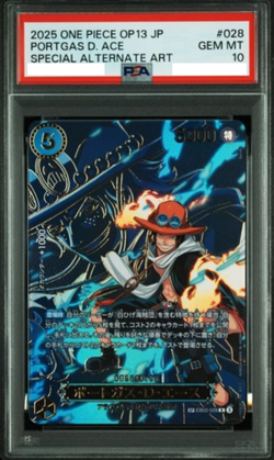 PSA 10 Portgas D. Ace EB02-028 SP Carrying on His Will ONE PIECE Japanese GEM MT - Image 1