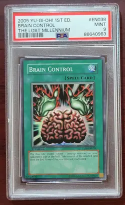 Yu-Gi-Oh! Brain Control Lost Millennium 1st Edition TLM-EN038 PSA 9 Mint - Image 1