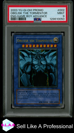 OBELISK THE TORMENTOR ENG.GAME BOY ADVANCE YU-GI-OH! PROMO 2003 002 PSA 9 - Image 1