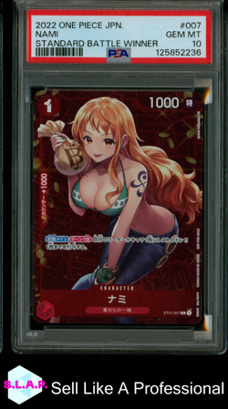 NAMI STANDARD BATTLE WINNER ONE PIECE JAP ST01-STRAW HAT CREW 2022 PSA 10 - Image 1