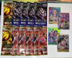 One Piece TCG Japanese Bundle - 10 Packs & 4 Rare+ Cards OP14/EB03/PRB02 - Image 1