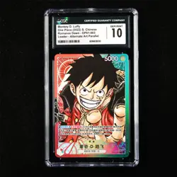 CGC 10 GEM MINT 2022 One Piece CHN Monkey D.Luffy OP01-003 L (Alt Art Parallel) - Image 1