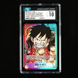 CGC 10 GEM MINT 2022 One Piece CHN Monkey D.Luffy OP01-003 L (Alt Art Parallel) - Image 2