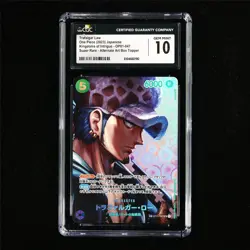 CGC 10 GEM MINT 2023 One Piece JPN Trafalgar Law OP01-047 Super Rare - Image 2