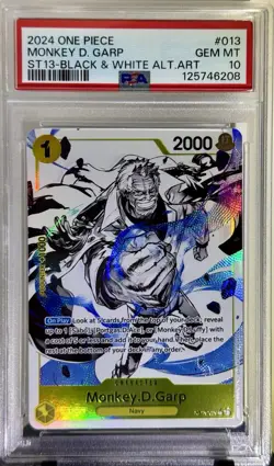 2024 One Piece ST13 Monkey D. Garp Black & White Alt Art #013 PSA 10 - Image 1