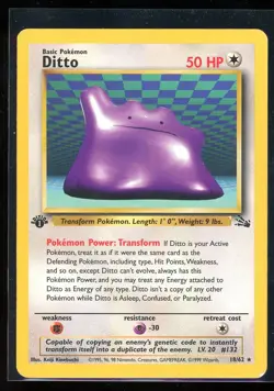 Pokemon TCG Fossil Ditto 18/62 1st Edition Non-Holo Rare [LP+] - Image 1