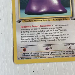 Ditto 1st Edition 18/62 - Fossil Set- 1999 Pokemon TCG Non-holo LP - Image 5