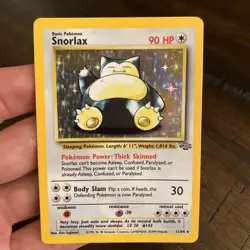 Pokemon Card Snorlax Holo Unlimited Jungle Set WotC 1999 Ultra Rare 11/64 LP- NM - Image 1