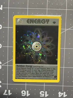 Rainbow Energy 17/82 Team Rocket Pokemon Card Holo Rare LP - Image 1