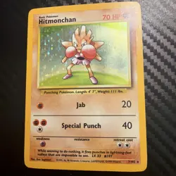 L P Hitmonchan Base Set #007/102 Holo Holo Rare Pokemon Card GREAT CONDITION - Image 1