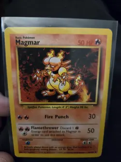 Pokemon TCG Magmar Base Set Unlimited Uncommon Card 36/102 LP Condition - Image 1