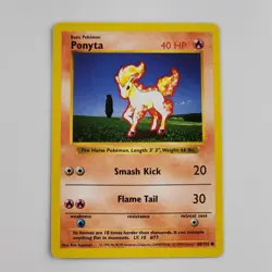 Ponyta 060/102 Base Set (Shadowless) Regular Pokemon Card Near Mint Vintage 1999 - Image 1