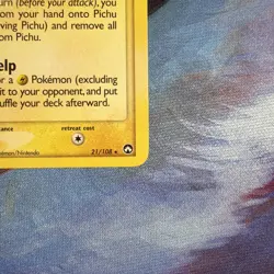 Pichu Power Keepers Regular Card 21/108 Non-Holo NM - Image 2