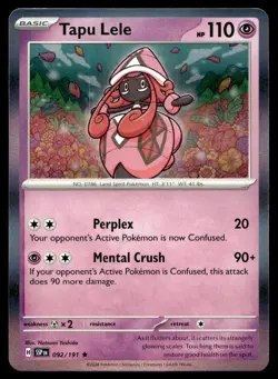 Tapu Lele 92/191 Pokemon Card Surging Sparks Rare 110 HP Holo Near Mint AZ - Image 1