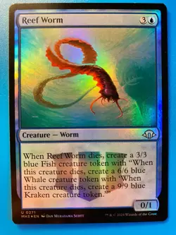 MTG 1x FOIL Reef Worm # 271 Modern Horizons 3 Magic the Gathering Card x1 NM - Image 1