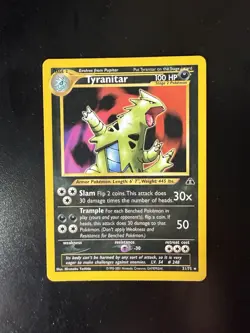 Pokemon TCG Tyranitar Neo Discovery Unlimited Rare Card 31/75 Non Holo - Image 1