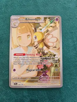 Pokemon TCG Journey Together Lillie's Ribombee Illustration Holo Card 164/159 - Image 1