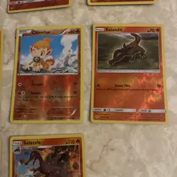 Lot 11 Pokemon Fire Reverse Holo Cards Salazzle SM Dragon Majesty Torracat NM - Image 4