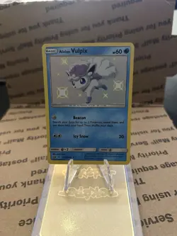 Alolan Vulpix SV8/SV94 Hidden Fates Shiny Vault Holo Rare Pokemon Card NM - Image 1