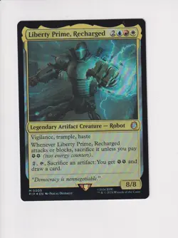 MAGIC THE GATHERING MTG FALLOUT FOIL LIBERTY PRIME, RECHARGED - Image 1