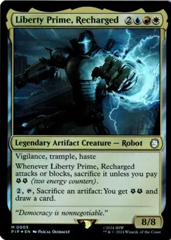 Liberty Prime, Recharged NM/M* FOIL Fallout ENGLISH 0005 mtg -UnltdCards - Image 1